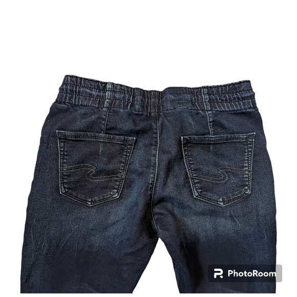 Silver Joga Dark Wash Pull String Jogger Jeans Women's Size 30 - Picture 4 of 6